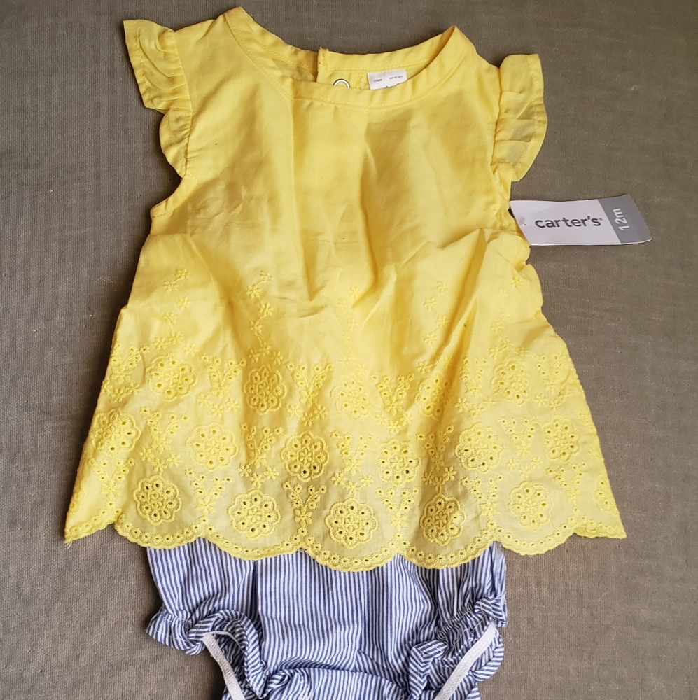 Blue and yellow onesie